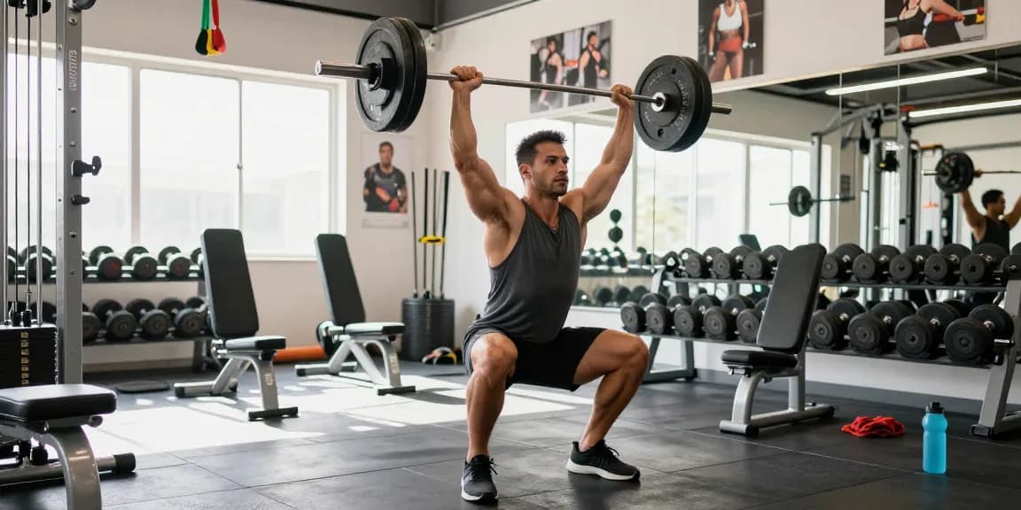 Kraftsportler trainiert im Steroidshop-Fitnessstudio und zeigt Fokus und Entschlossenheit.