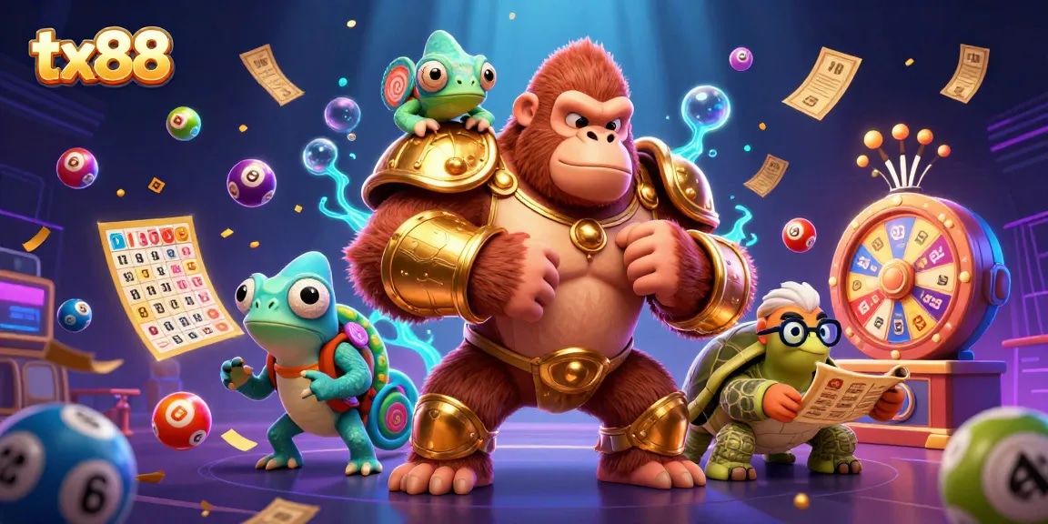 Experience tx88's thrilling gambling world with vibrant characters and dynamic game elements.