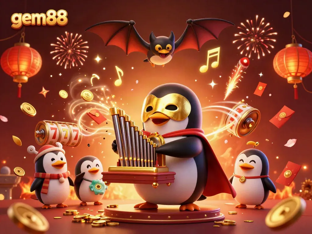 Experience thrilling gameplay at gem88 with a vibrant 3D illustration of gaming excitement.