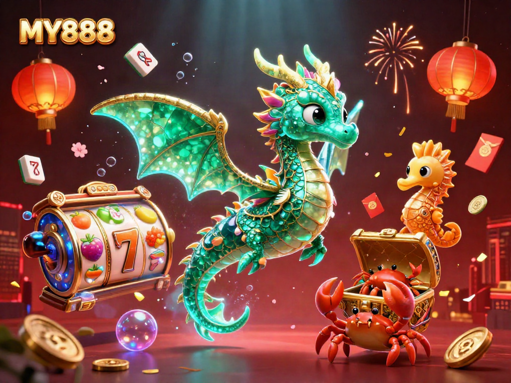 Embark on thrilling plays at MY888 with captivating characters and vibrant casino elements.