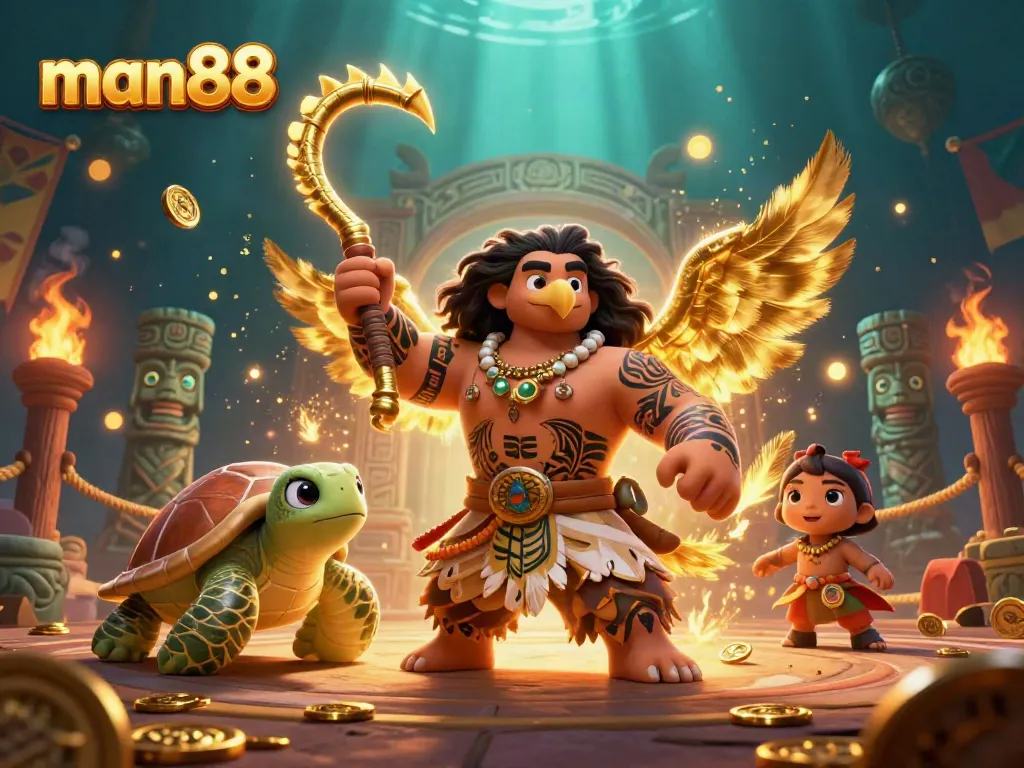 Experience thrilling gameplay at man88 with vibrant characters and engaging casino elements.