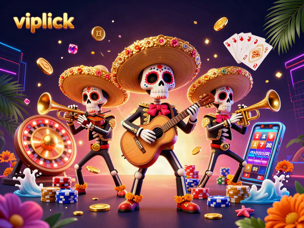Experience vibrant gaming action at vipluck with lively characters and dazzling casino elements.