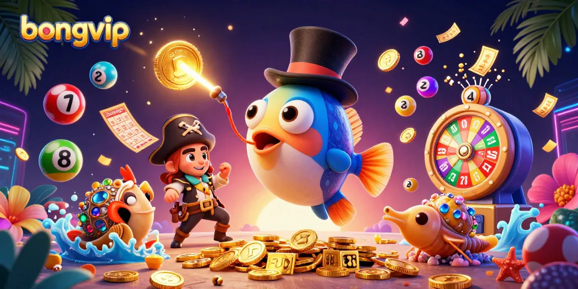 Bongvip promotes thrilling gaming with vibrant lottery balls and dynamic prizes in a stunning 3D illustration.