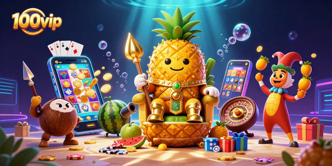 Experience thrilling gaming at 100vip with a vibrant casino-themed illustration showcasing excitement and engagement.