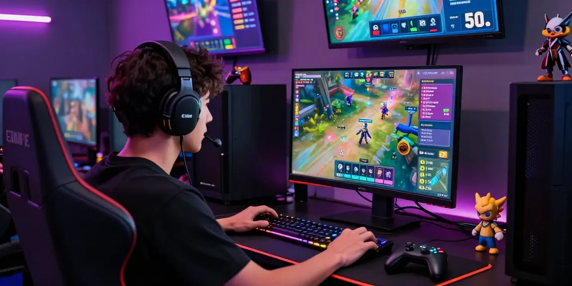 Engaged gamer immersed in FAFA828 multiplayer gaming experience.