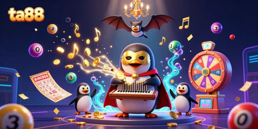 Experience the excitement of ta88 with a dynamic casino scene featuring animated characters, winning elements, and vibrant visuals.