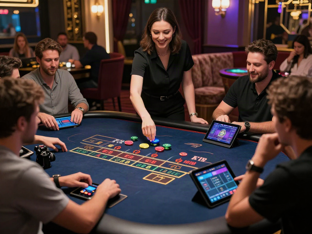 Exciting live casino experience on FC88 platform with diverse players and dealer.