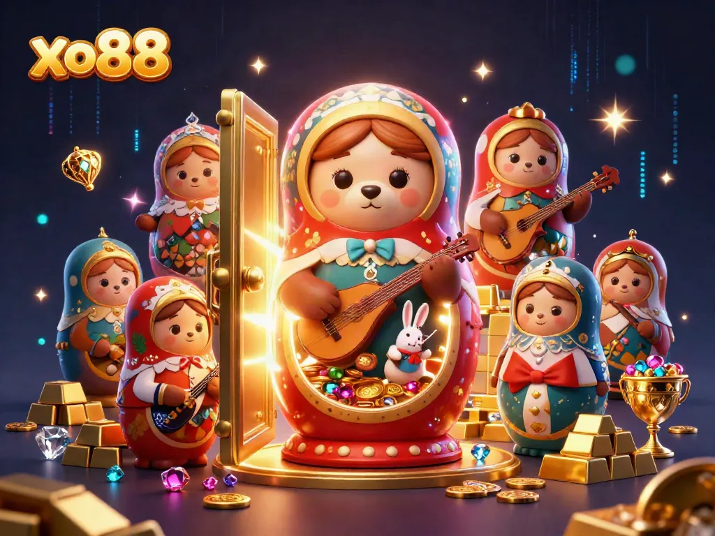 Experience the excitement of xo88 with vibrant casino-themed elements and characters in a dazzling 3D illustration.