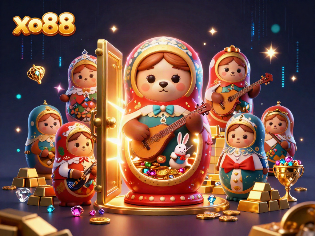Experience the excitement of xo88 with vibrant casino-themed elements and characters in a dazzling 3D illustration.