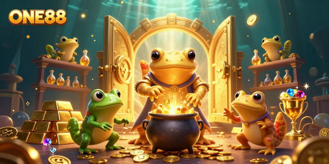 Experience thrill with ONE88's vibrant scene of winning gold in a magical alchemist's laboratory.