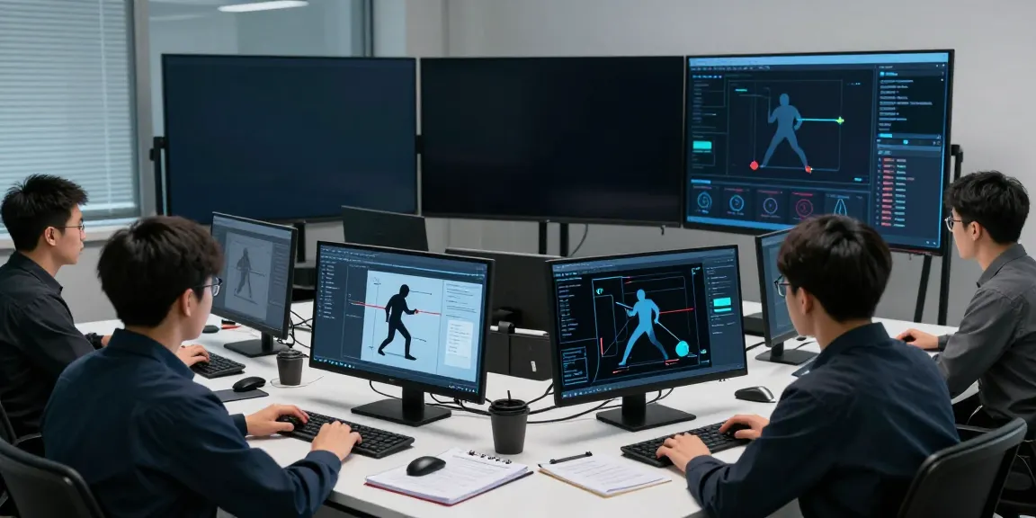 Red team evaluation in a modern cybersecurity workspace showcasing advanced attack simulations and collaborative effort.