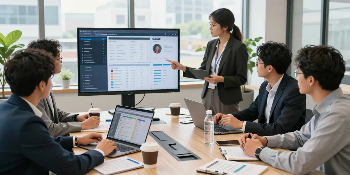 Team collaborating effectively using an all-in-one CRM for small service business.