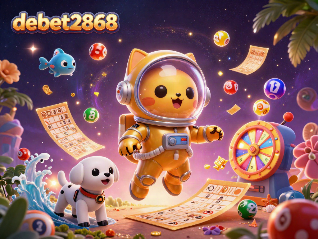 Engage in thrilling gaming at debet2868 with a colorful, dynamic cosmic illustration embodying the excitement of online betting.
