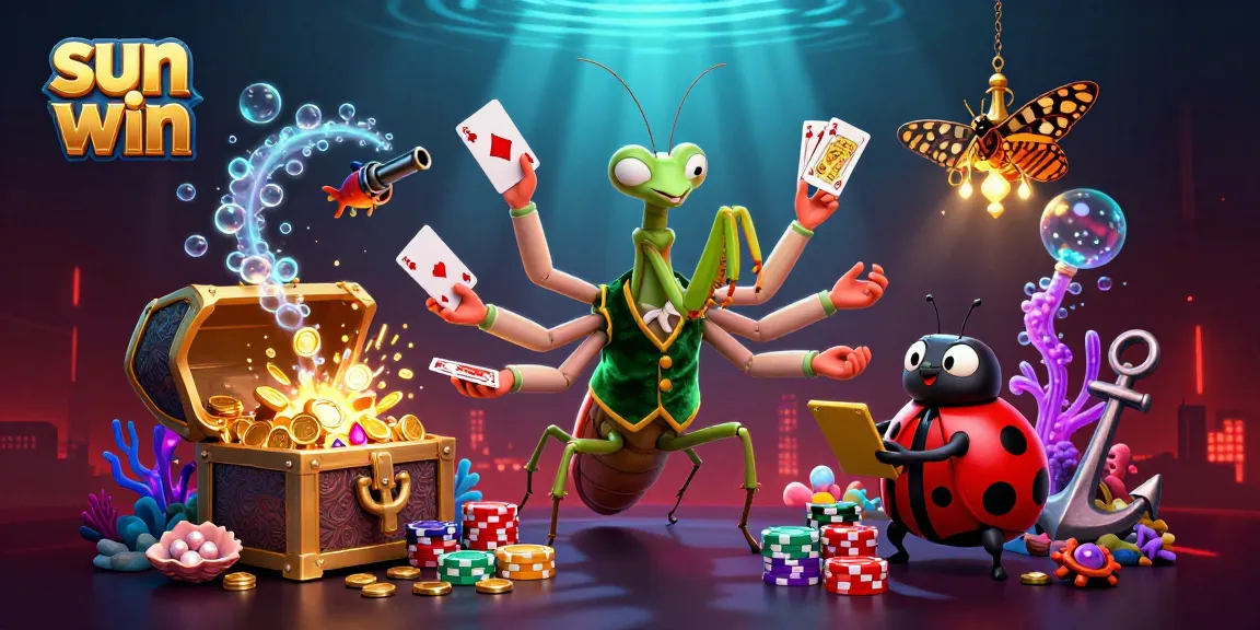 Engage in thrilling action at sun win with a vibrant casino scene featuring unique characters and gameplay.
