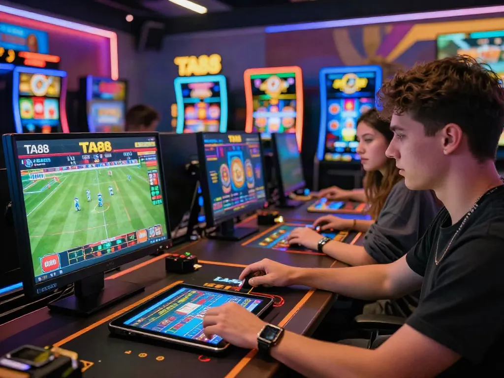 Engaged users enjoying the services of https://ta88.network/ in a vibrant online gaming environment.