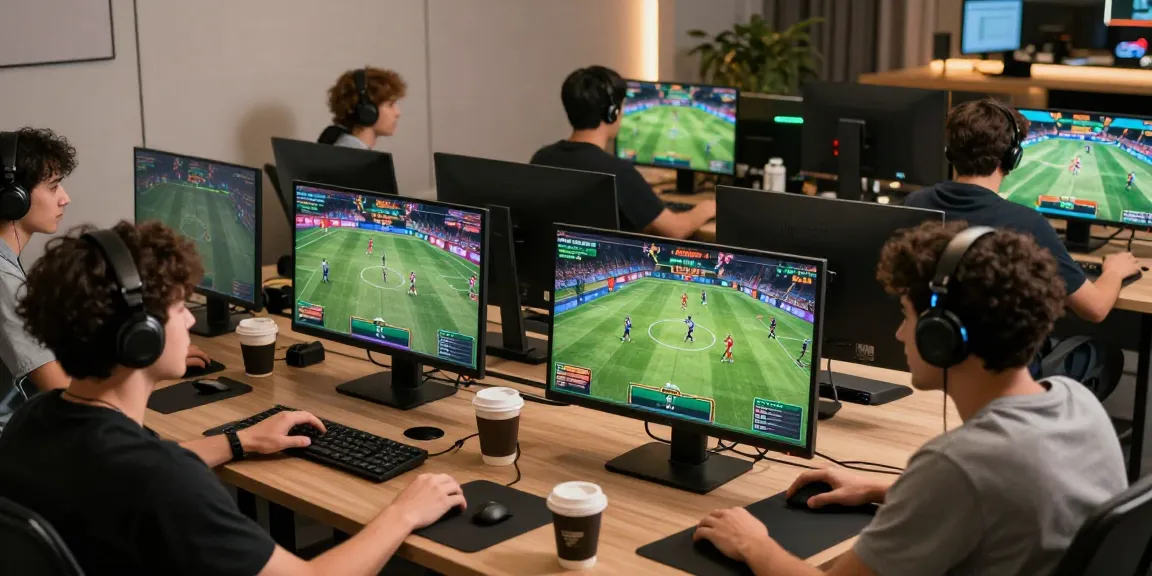 Players enjoying an exciting online betting experience with Man88 in a lively home office.