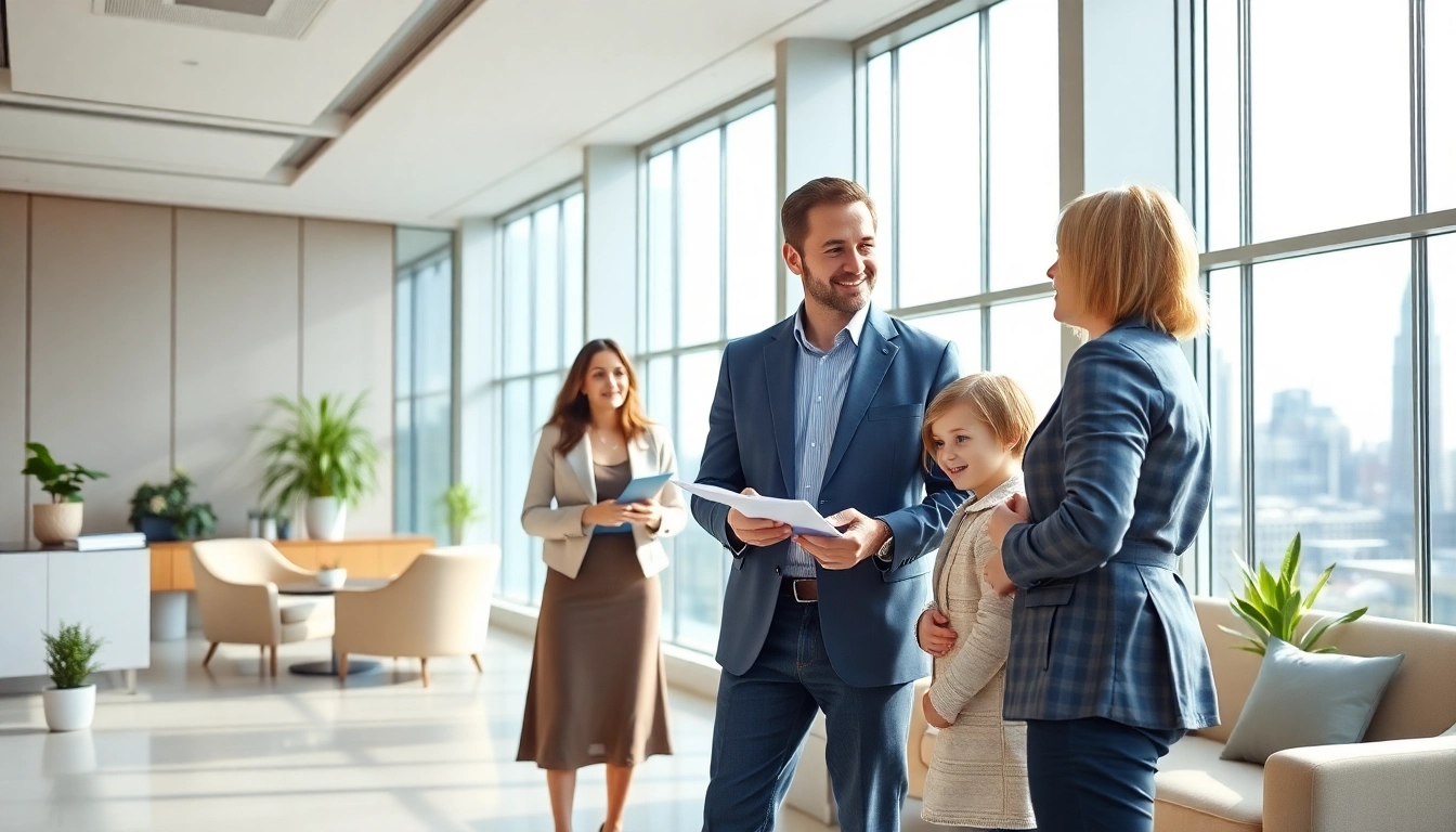 Immobilienmakler Frankfurt Preungesheim beraten potenzielle Käufer in einem modernen Büro.