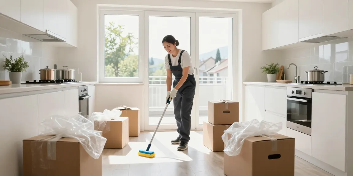 Umzugsreinigung Solothurn - Professionelle Reinigungskraft sorgt während des Auszugsprozesses für eine makellose Wohnung.