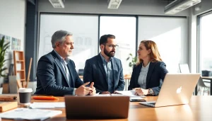 Headhunter Ingenieure berät über Ingenieur-Positionen in modernem Büro.