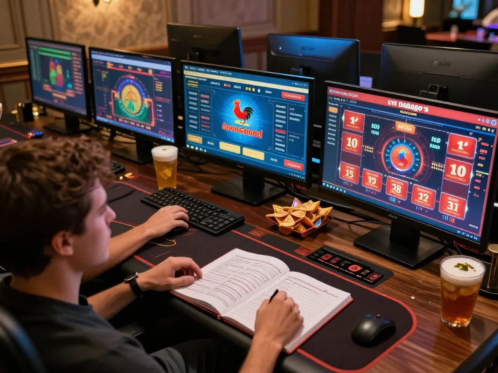 Engaging online gamer strategizing bets on dagago's platform during a lively gaming session.