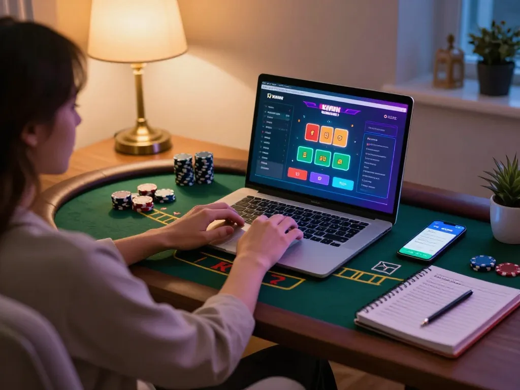 Player engaging in live dealer blackjack on KKWIN app, showcasing strategic setup for online gambling.