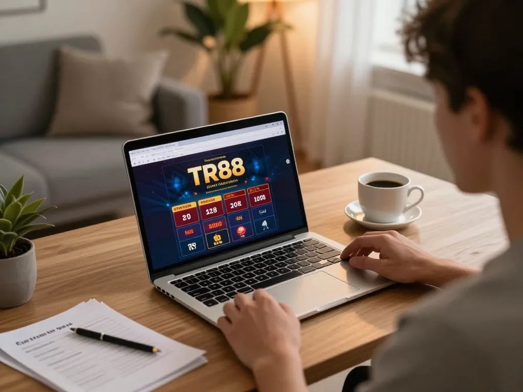 Engaging online gameplay at TR88 shows a player analyzing strategy while enjoying the experience.