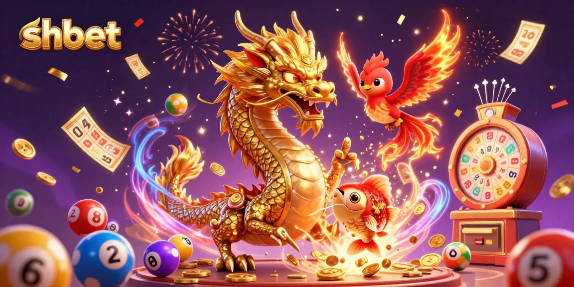 Experience thrilling shbet action with a golden dragon, phoenix, and koi fish celebrating wins!