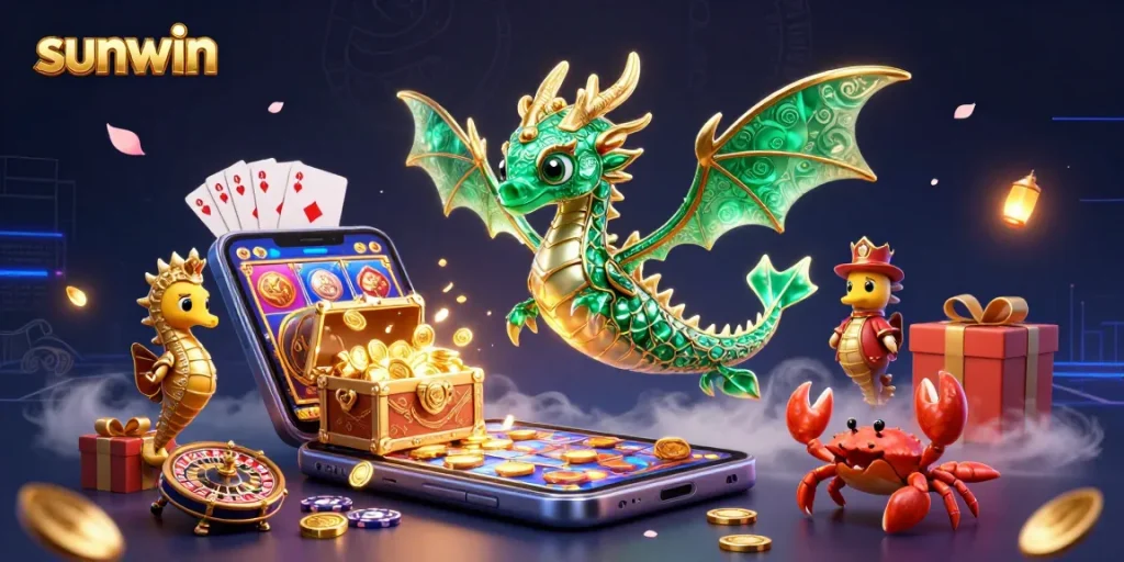 Experience diverse casino adventures with sunwin through thrilling gameplay illustrations of dynamic gaming elements.